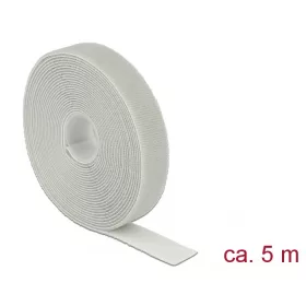   Delock Hurkolható rögzítők, 5 m x 20 mm (H x Sz) tekercs, szürke (DL-18280)