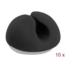 Delock Kábeltartó mini szett 10 darabos fekete (DL-18343)