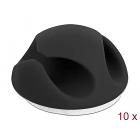   Delock Kábeltartó mini szett 2 kábelrendezővel 10 darabos fekete (DL-18345)