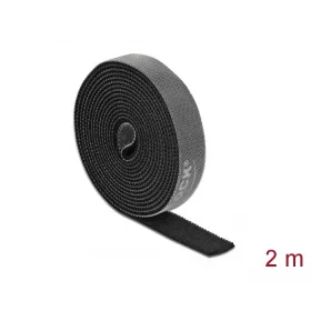   Delock Velcro fekete ragasztó szalag guriga Hx 2 m x Sz 15 mm (DL-18383)