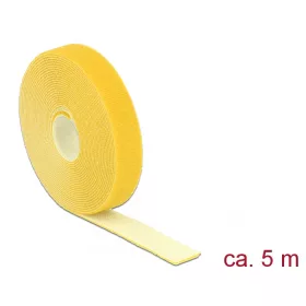   Delock Hurkolható rögzítők, 5 m x 20 mm (H x Sz) tekercs, sárga (DL-18739)
