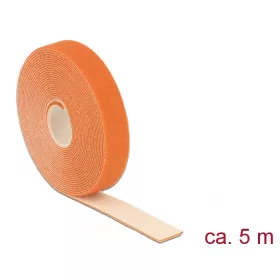   Delock Hurkolható rögzítők, 5 m x 20 mm (H x Sz) tekercs, narancssárga (DL-18747)