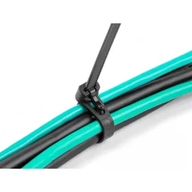   Delock Kábelösszekötő újrahasznosítható hőálló hossza 200 mm, szélessége 7,5 mm, 100 db. Fekete (DL-18757)
