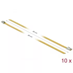   Delock Rozsdamentes Acél Kábelkötegek Hossza 500 x Szélesség 4,6 mm sárga 10 db. (DL-18788)
