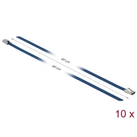   Delock Rozsdamentes Acél Kábelkötegek Hossza 400 x Szélesség 4,6 mm kék 10 db. (DL-18795)
