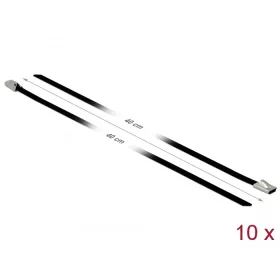   Delock Rozsdamentes Acél Kábelkötegek Hossza 400 x Szélesség 4,6 mm fekete 10 db. (DL-18811)