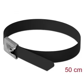   Delock Rozsdamentes Acél Kábelkötegek Hossza 500 x Szélesség 7,9 mm fekete 10 db. (DL-18816)