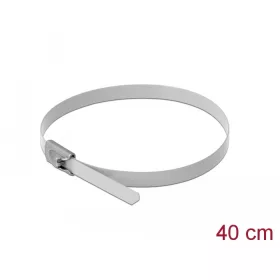   Delock Rozsdamentes Acél Kábelkötegek Hossza 400 x Szélesség 4,6 mm fehér 10 db. (DL-18819)