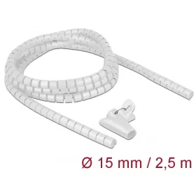   Delock Spirális kábelburkolat behúzó eszközzel 2,5 m x 15 mm fehér (DL-18839)