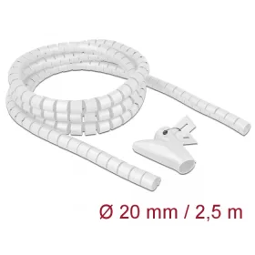   Delock Spirális kábelburkolat behúzó eszközzel 2,5 m x 20 mm fehér (DL-18840)