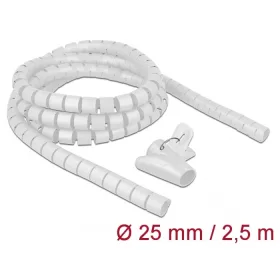   Delock Spirális kábelburkolat behúzó eszközzel 2,5 m x 25 mm fehér (DL-18841)