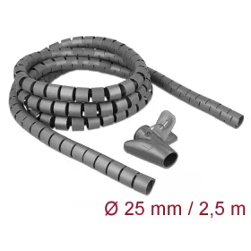   Delock Spirális kábelburkolat behúzó eszközzel 2,5 m x 25 mm szürke (DL-18845)
