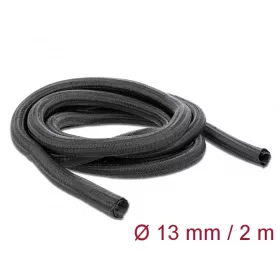   Delock Fonott kábelharisnya önzáródó 2 m x 13 mm fekete (DL-18853)