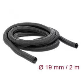   Delock Fonott kábelharisnya önzáródó 2 m x 19 mm fekete (DL-18855)