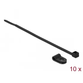   Delock Fekete színű, összekapcsoló pánt készlet 3,2 mm H 100 x Sz 2,5 mm kábelekkel (DL-18860)