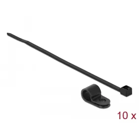  Delock Fekete színű, összekapcsoló pánt készlet 9,5 mm H 200 x Sz 4,8 mm kábelekkel (DL-18868)