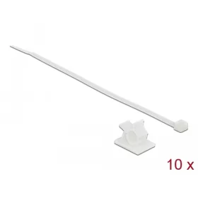   Delock Fehér, 25 x 18 mm-es kábelfogó H 200 x Sz 3,6 mm - kábellel (DL-18877)