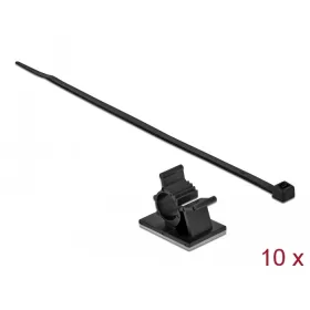   Delock Fekete, 37 x 18 mm-es kábelfogó H 300 x Sz 4,8 mm - kábellel (DL-18880)