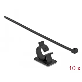  Delock Fekete, 41 x 25 mm-es kábelfogó H 250 x Sz 7,2 mm - kábellel (DL-18882)