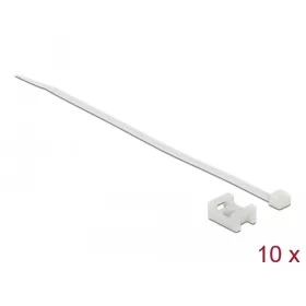   Delock Fehér csavart biztosító foglalat készlet 15 x 10 mm H 200 x Sz 3,6 mm kábellel (DL-18883)