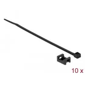   Delock Fekete csavart biztosító foglalat készlet 15 x 10 mm H 200 x Sz 3,6 mm kábellel (DL-18884)