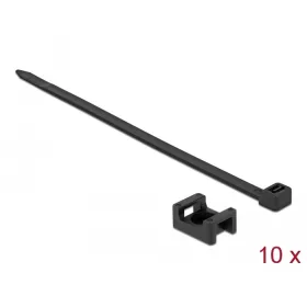   Delock Fekete csavart biztosító foglalat készlet 23 x 16 mm H 150 x Sz 7,2 mm kábellel (DL-18886)
