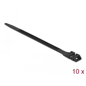   Delock Kábelösszekötő duplazárral Hz 190 x Sz 9 mm fekete 10 darab (DL-18887)
