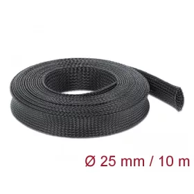   Delock Fonott kábelharisnya nyújtható 10 m x 25 mm fekete (DL-18904)