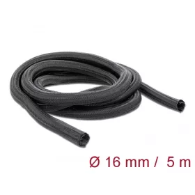   Delock Fonott kábelharisnya önzáródó 5 m x 16 mm fekete (DL-18910)