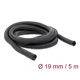   Delock Fonott kábelharisnya önzáródó 5 m x 19 mm fekete (DL-18919)
