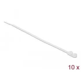   Delock Kábelkötöző szorító fűzőlyukkal Hx 160 x Sz 4,8 mm, 10 darab fehér (DL-18944)