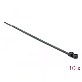   Delock Kábelkötöző szorító fűzőlyukkal Hx 300 x Sz 4,8 mm, 10 darab fekete (DL-18951)