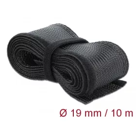   Delock Fonott kábelharisnya tépőzárral 10 m x 19 mm fekete (DL-19056)