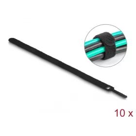   Delock Befűzős kábelkötegelő hossza 300 mm fekete 12 mm, 10 db. (DL-19075)