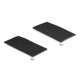   Delock Tépőzáras, öntapadós párna szett H 100 mm x Sz 50 mm, 10 db-os, fekete (DL-19105)