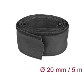   Delock Szőtt tépőzáras karmantyú 5 m x 20 mm-es, fekete (DL-19190)