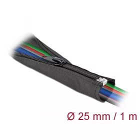   Delock Szőtt önzáródó karmantyú 1 m x 25 mm-es fekete (DL-19217)