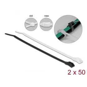   Delock Kábelkötegelő lapos fejrésszel hossza 280 mm szélessége 7,6 mm, 100 db. (DL-19492)