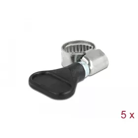   Delock Tömlőbilincs pillangó fogantyúval rozsdamentes acél 400 SS 8 - 12 mm 5 db. fekete (DL-19510)