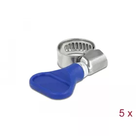  Delock Tömlőbilincs pillangó fogantyúval rozsdamentes acél 400 SS 10 - 16 mm 5 db. kék (DL-19511)