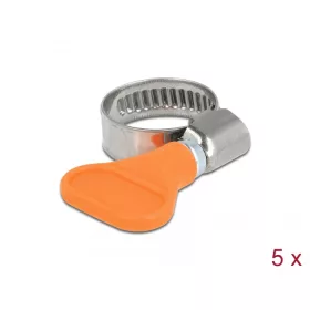   Delock Tömlőbilincs pillangó fogantyúval rozsdamentes acél 400 SS 12 - 20 mm 5 db. narancssárga (DL-19512)