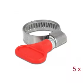   Delock Tömlőbilincs pillangó fogantyúval rozsdamentes acél 400 SS 16 - 25 mm 5 db. piros (DL-19513)
