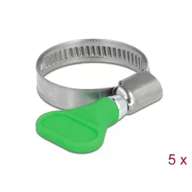   Delock Tömlőbilincs pillangó fogantyúval rozsdamentes acél 400 SS 20 - 35 mm 5 db. zöld (DL-19514)