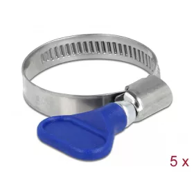   Delock Tömlőbilincs pillangó fogantyúval rozsdamentes acél 400 SS 25 - 40 mm 5 db. kék (DL-19515)
