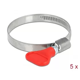   Delock Tömlőbilincs pillangó fogantyúval rozsdamentes acél 400 SS 40 - 60 mm 5 db. piros (DL-19518)