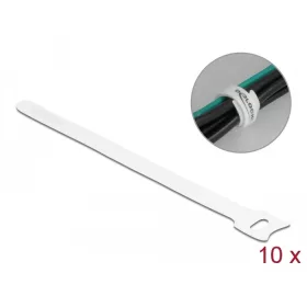   Delock Befűzős kábelkötegelő hossza 200 mm szépessége 12 mm, 10 db. Fehér (DL-19520)