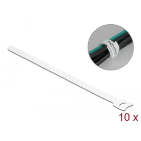   Delock Befűzős kábelkötegelő hossza 250 mm szépessége 12 mm, 10 db. Fehér (DL-19523)