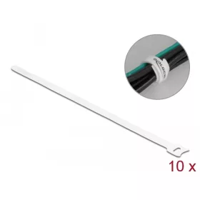   Delock Befűzős kábelkötegelő hossza 300 mm szépessége 12 mm, 10 db. Fehér (DL-19524)