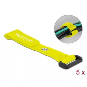   Delock Befűzős kábelkötegelő tépőzárral és szorító karikával hossza 150 mm, szélessége 20 mm, 5 db. (DL-19540)