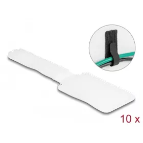   Delock Mini tépőzáras kábeltartó hossza 90 mm és szélessége 24 mm, 10 db. fekete, fehér (DL-19587)